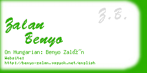 zalan benyo business card